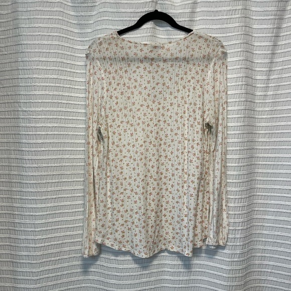 Lucky Brand Cream Ruffled Tie Front Blouse - Picture 6 of 7